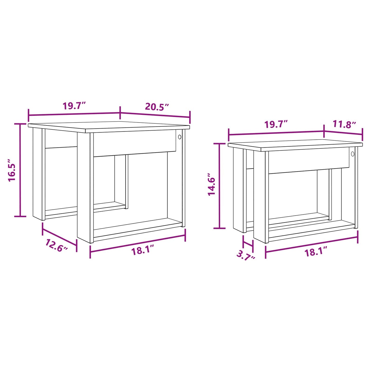 Coffee Table Set 2 pcs White Engineered Wood