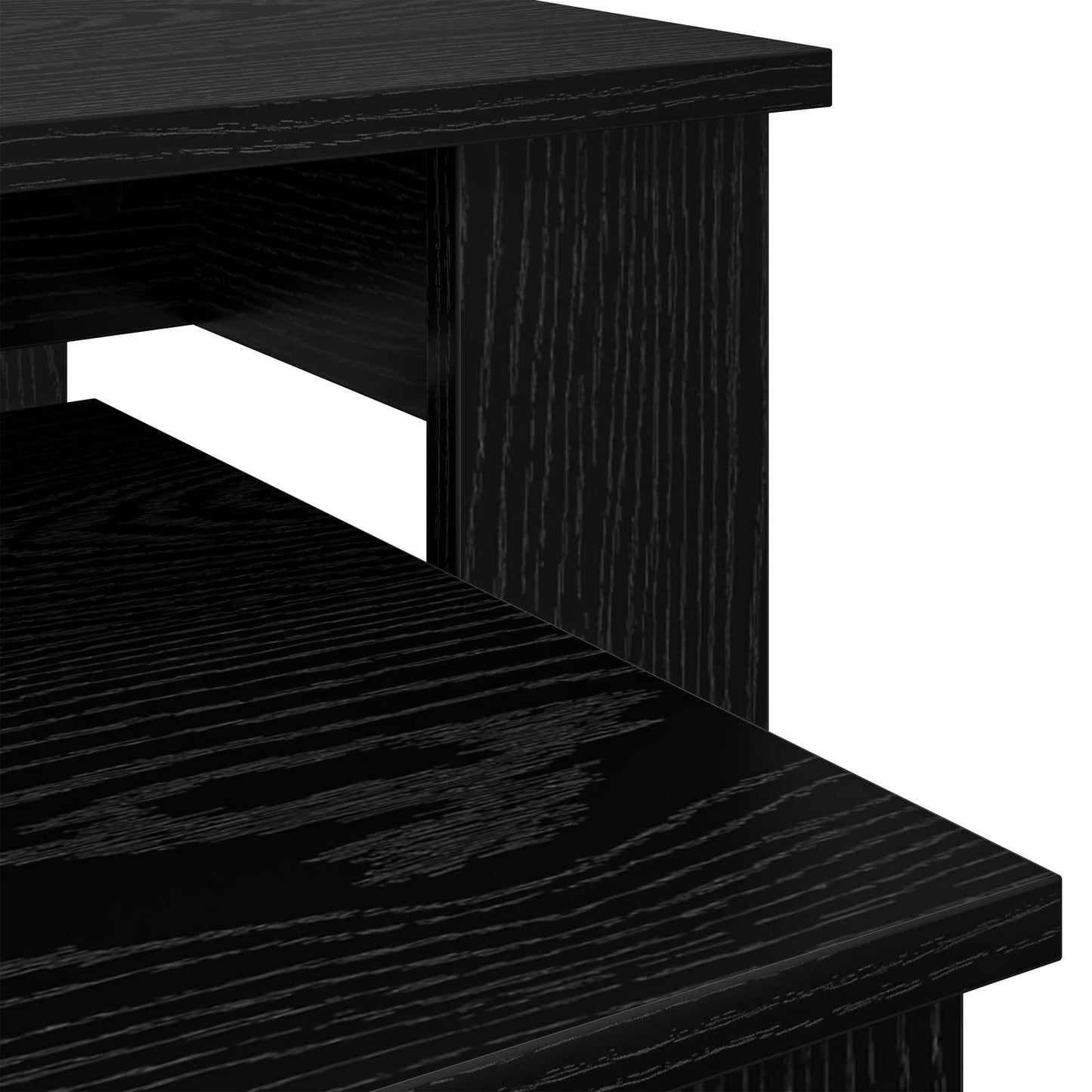 Coffee Table Set 2 pcs Black Oak Engineered Wood