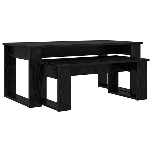 Coffee Table Set 2 pcs Black Oak 100 x 50 x 42 cm Coffee Table Set 2 pcs Black Oak 100 x 50 x 42 cm