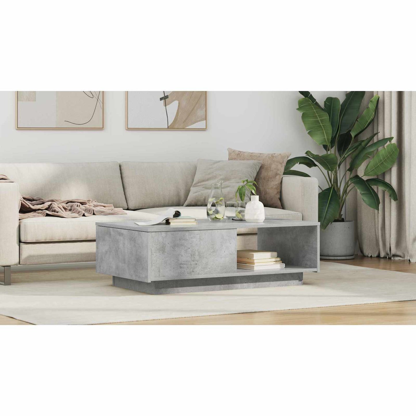 Coffee Table Concrete Grey 95 x 55 x 31 cm Engineered Wood