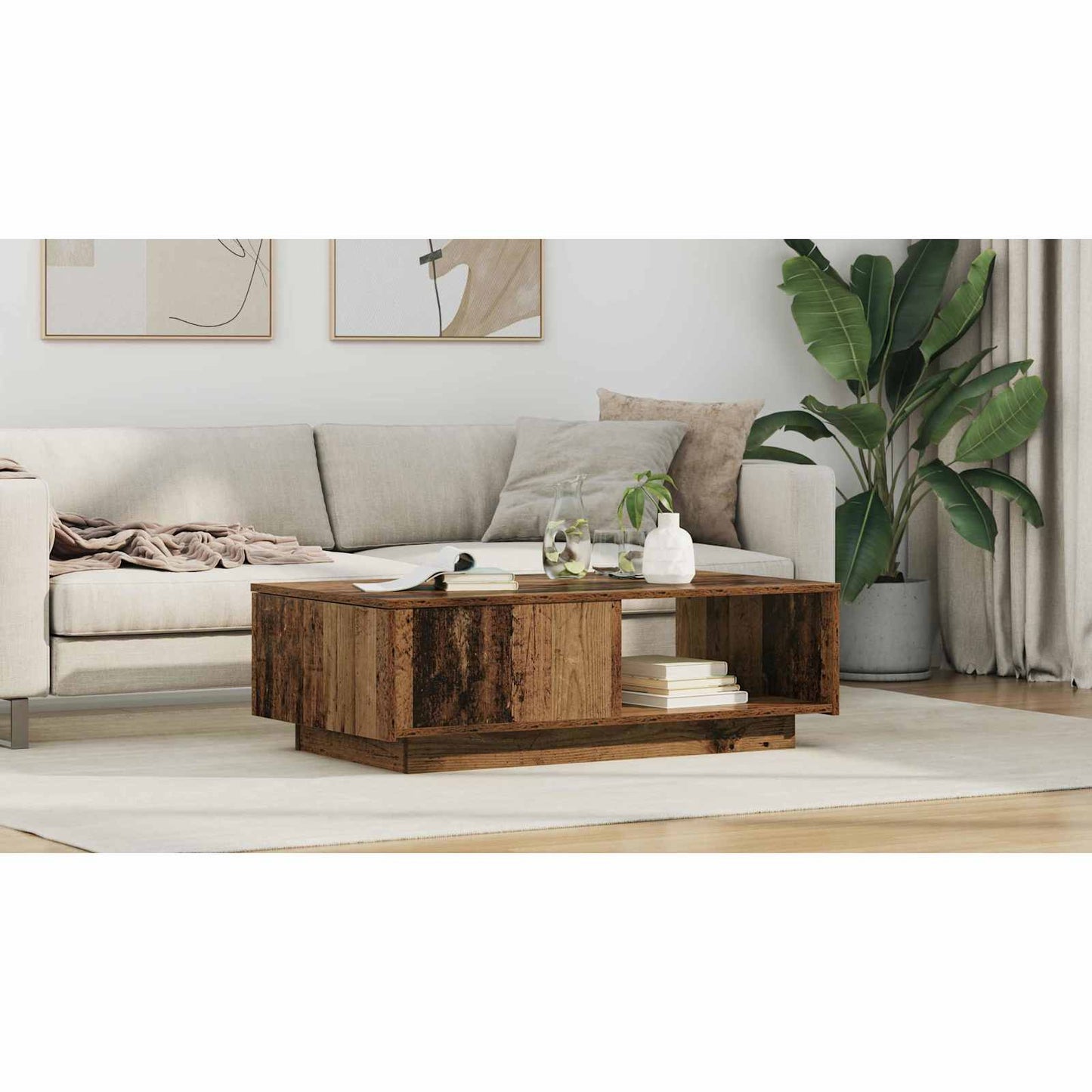 Coffee Table Old Wood 95 x 55 x 31 cm Engineered Wood