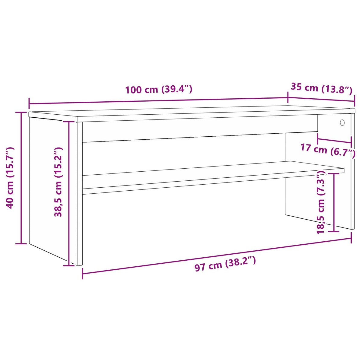 TV Cabinet 100 x 35 x 40 cm Grey Sonoma Engineered Wood