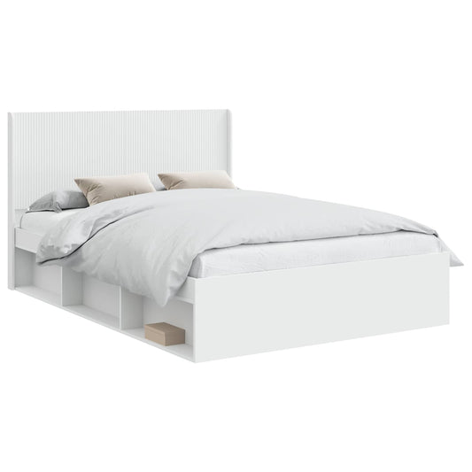 Bed Frame with Storage and Headboard White 120 x 190 cm Bed Frame with Storage and Headboard White 120 x 190 cm