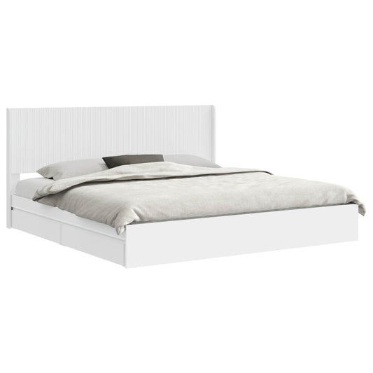 Bed Frame with Storage and Headboard White 180 x 200 cm Bed Frame with Storage and Headboard White 180 x 200 cm