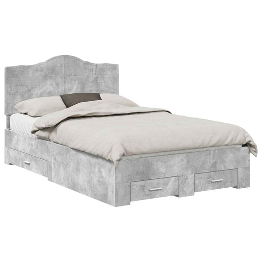 Bed Frame Concrete Grey 120 x 200 cm Engineered Wood Bed Frame Concrete Grey 120 x 200 cm Engineered Wood