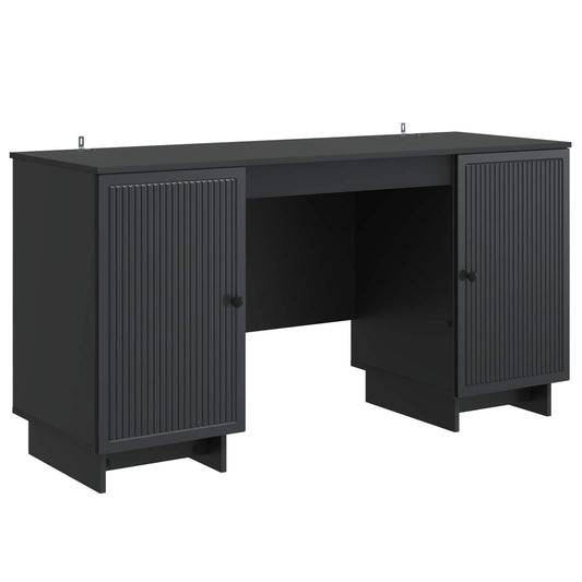 Desk Black Engineered Wood 142.5 x 50 x 75 cm Desk Black Engineered Wood 142.5 x 50 x 75 cm