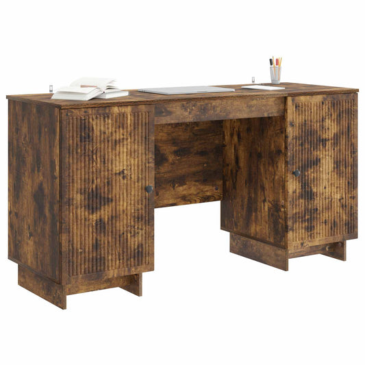 Desk Smoked Oak Engineered Wood 142.5 x 50 x 75 cm Desk Smoked Oak Engineered Wood 142.5 x 50 x 75 cm