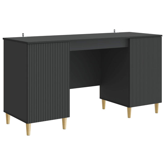 Desk with Shelf Black 142.5 x 50 x 75 cm Engineered Wood Desk with Shelf Black 142.5 x 50 x 75 cm Engineered Wood