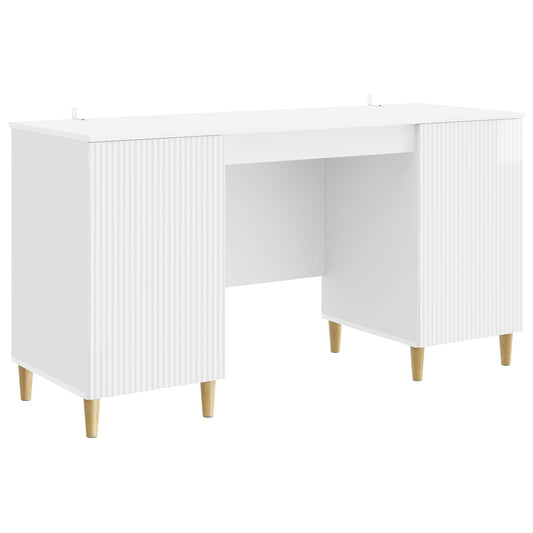 Desk High Gloss White 142.5 x 50 x 75 cm Engineered Wood Desk High Gloss White 142.5 x 50 x 75 cm Engineered Wood