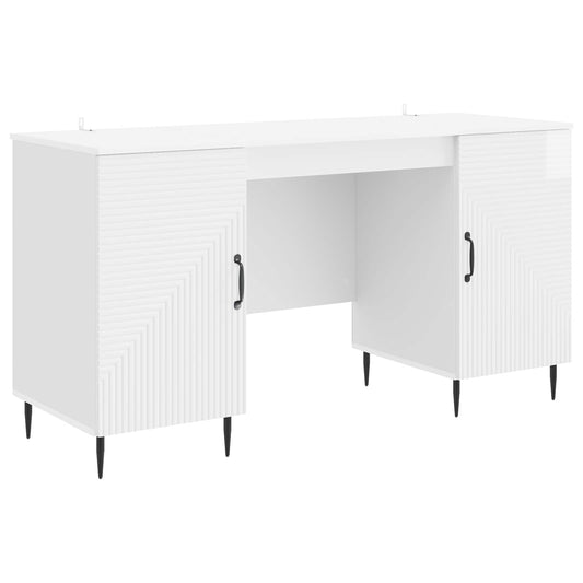 Desk High Gloss White 142.5 x 50 x 75 cm Engineered Wood Desk High Gloss White 142.5 x 50 x 75 cm Engineered Wood
