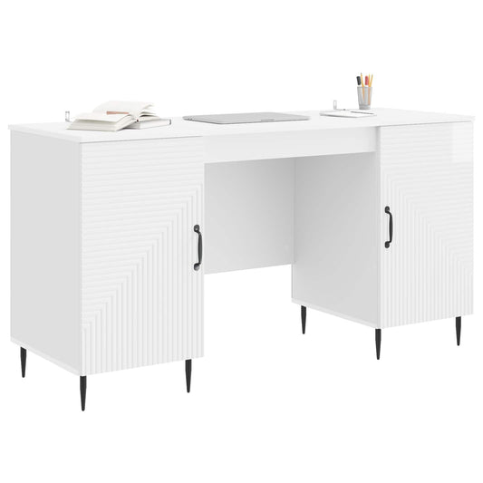 Desk High Gloss White 142.5 x 50 x 75 cm Engineered Wood Desk High Gloss White 142.5 x 50 x 75 cm Engineered Wood