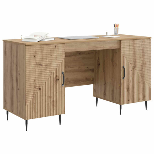 Desk with Shelf Artisan Oak 142.5 x 50 x 75 cm Engineered Wood Desk with Shelf Artisan Oak 142.5 x 50 x 75 cm Engineered Wood