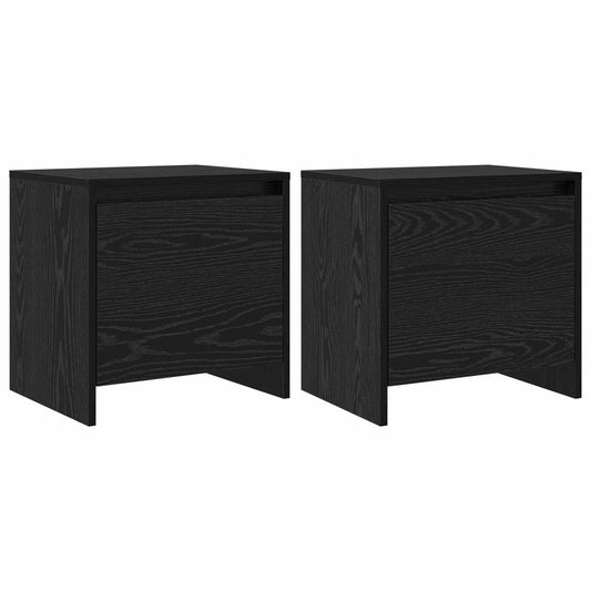 Bedside Cabinet Black Oak 45 x 34 x 44.5 cm Engineered Wood Bedside Cabinet Black Oak 45 x 34 x 44.5 cm Engineered Wood