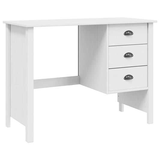 Desk with Drawers White 100 x 45 x 74 cm Solid Pine Wood Desk with Drawers White 100 x 45 x 74 cm Solid Pine Wood