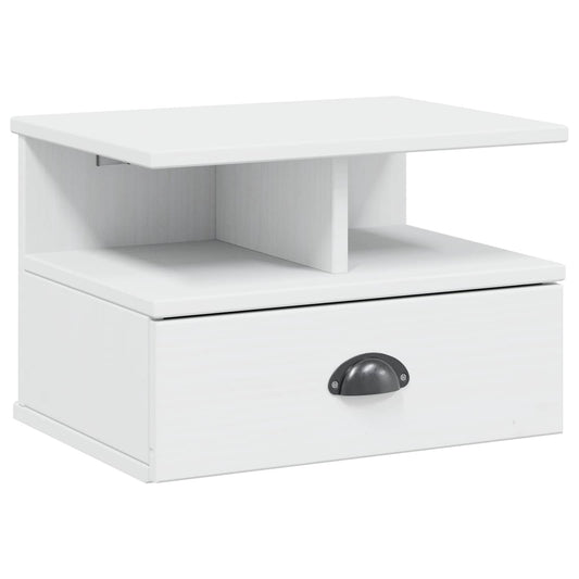 Bedside Cabinet HILL White 40 x 31 x 27 cm Solid Pine Wood Bedside Cabinet HILL White 40 x 31 x 27 cm Solid Pine Wood