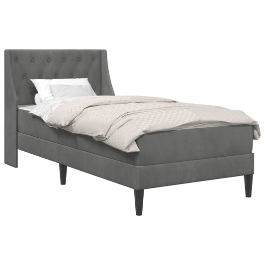 Bed Frame with Mattress Dark Grey 90 x 190 cm Velvet Bed Frame with Mattress Dark Grey 90 x 190 cm Velvet