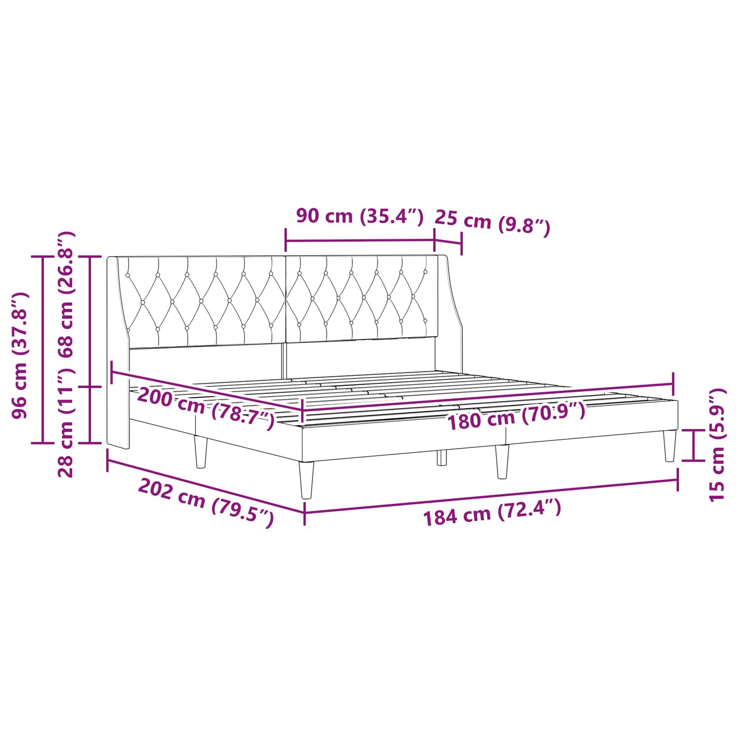 Bed Frame with Mattress Light Grey 180 x 200 cm Velvet