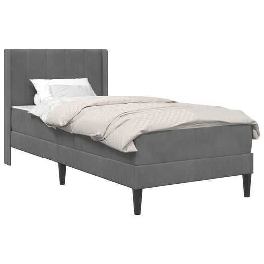 Bed Frame with Mattress Dark Grey 90 x 190 cm Velvet Bed Frame with Mattress Dark Grey 90 x 190 cm Velvet
