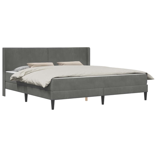 Bed Frame with Mattress Dark Grey 180 x 200 cm Velvet Bed Frame with Mattress Dark Grey 180 x 200 cm Velvet