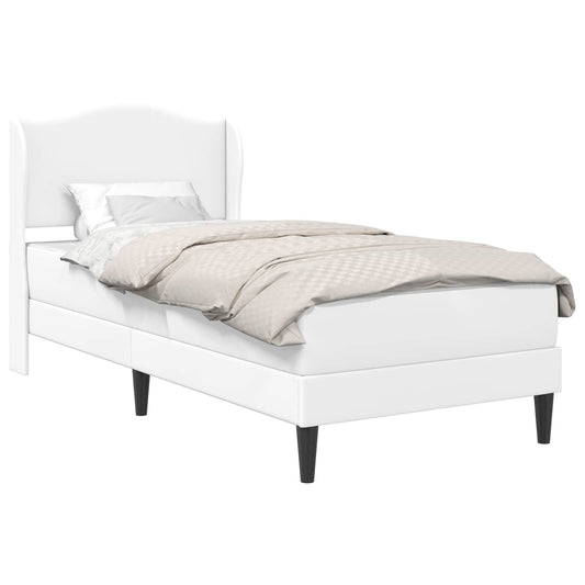 Bed Frame with Headboard White 90 x 190 cm Faux Leather Bed Frame with Headboard White 90 x 190 cm Faux Leather