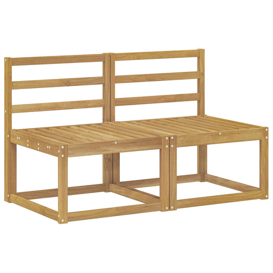 2 Piece Outdoor Middle Sofa Solid Acacia Wood White 2 Piece Outdoor Middle Sofa Solid Acacia Wood White