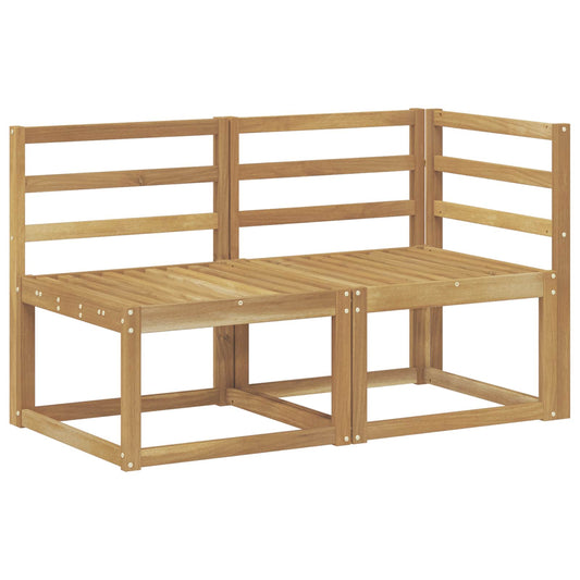 Outdoor Middle and Corner Sofa 2 Piece White Solid Acacia Wood Outdoor Middle and Corner Sofa 2 Piece White Solid Acacia Wood