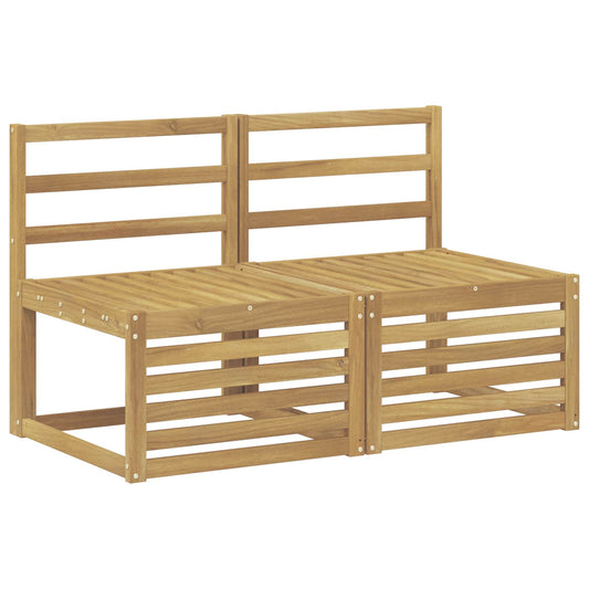 2 Piece Outdoor Middle Sofa Solid Acacia Wood White 2 Piece Outdoor Middle Sofa Solid Acacia Wood White