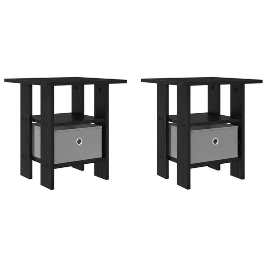 Bedside Table 2 pcs Black Oak 41 x 40 x 45 cm Engineered Wood Bedside Table 2 pcs Black Oak 41 x 40 x 45 cm Engineered Wood