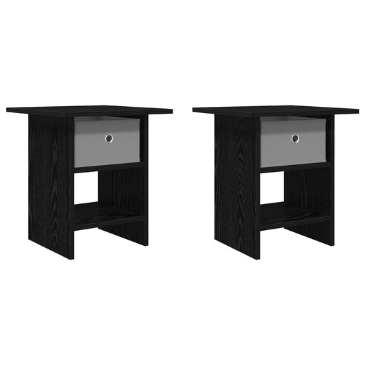 Bedside Table 2 pcs Black Oak 41 x 40 x 45 cm Engineered Wood Bedside Table 2 pcs Black Oak 41 x 40 x 45 cm Engineered Wood