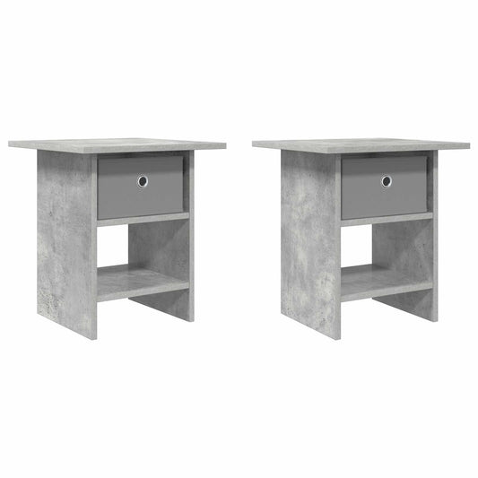 Bedside Table with Drawer 2 pcs Concrete Grey 41 x 40 x 45 cm Bedside Table with Drawer 2 pcs Concrete Grey 41 x 40 x 45 cm