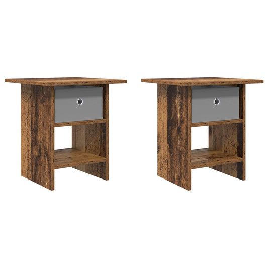 Bedside Table 2 pcs Old Wood 41 x 40 x 45 cm Engineered Wood Bedside Table 2 pcs Old Wood 41 x 40 x 45 cm Engineered Wood
