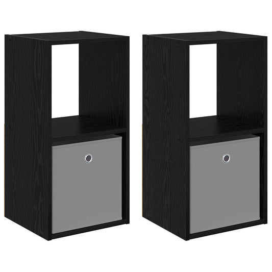 Bedside Table 2 pcs Black Oak 35 x 32 x 68.5 cm Engineered Wood Bedside Table 2 pcs Black Oak 35 x 32 x 68.5 cm Engineered Wood