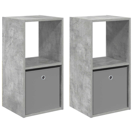 Bedside Table with Drawer 2 pcs Concrete Grey 35 x 32 x 68.5 cm Bedside Table with Drawer 2 pcs Concrete Grey 35 x 32 x 68.5 cm