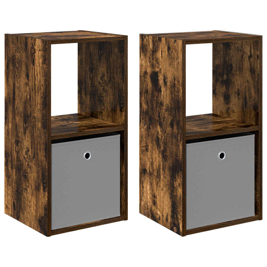 Bedside Table with Drawer 2 pcs Smoked Oak 35 x 32 x 68.5 cm Bedside Table with Drawer 2 pcs Smoked Oak 35 x 32 x 68.5 cm