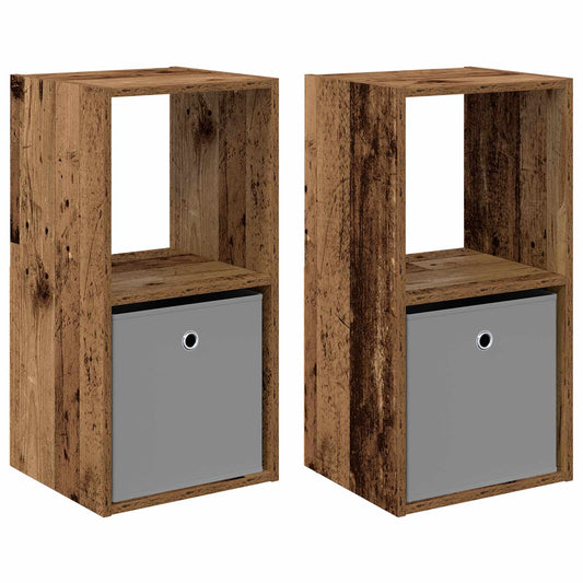Bedside Table 2 pcs Old Wood 35 x 32 x 68.5 cm Engineered Wood Bedside Table 2 pcs Old Wood 35 x 32 x 68.5 cm Engineered Wood