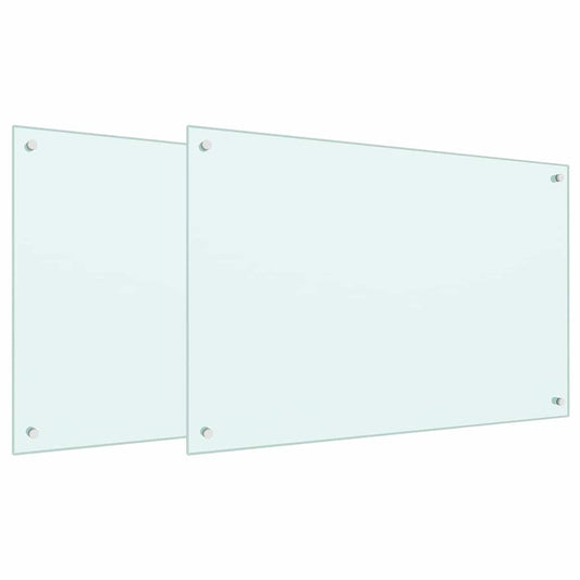 Kitchen Backsplash 2 pcs White 90 x 60 cm Tempered Glass Kitchen Backsplash 2 pcs White 90 x 60 cm Tempered Glass