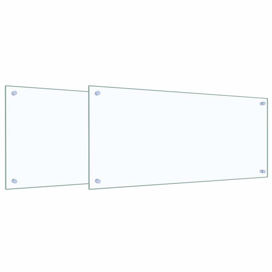 Kitchen Backsplash 2 pcs Transparent 90 x 40 cm Tempered Glass Kitchen Backsplash 2 pcs Transparent 90 x 40 cm Tempered Glass