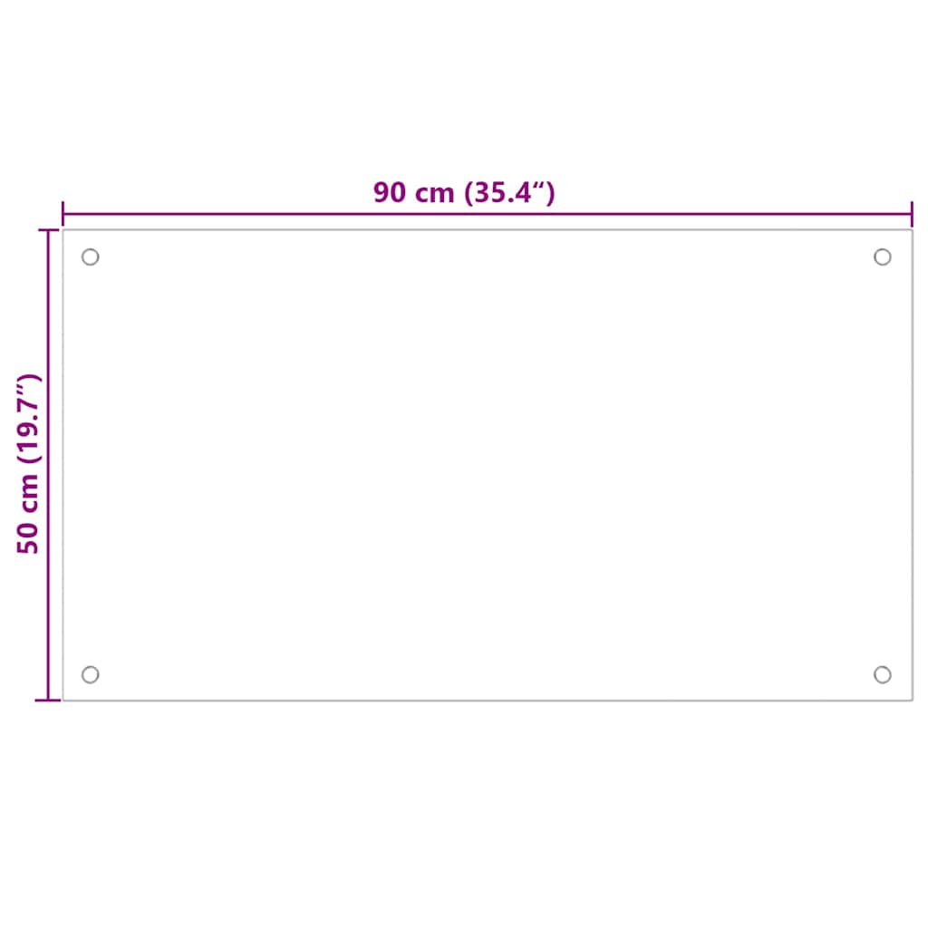 Kitchen Backsplash 2 pcs Transparent 90 x 50 cm Tempered Glass