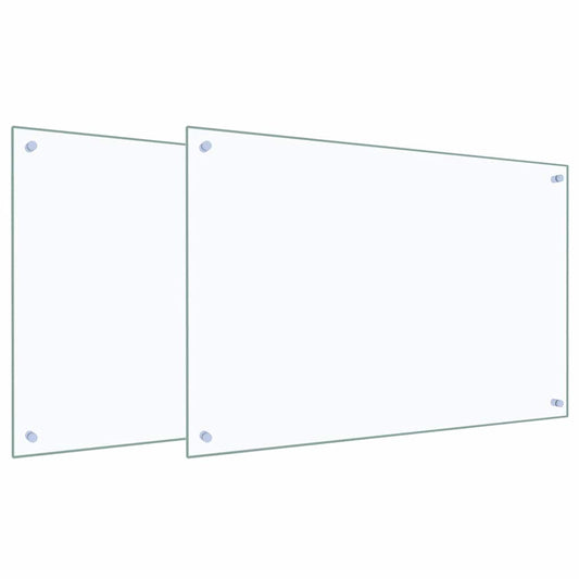 Kitchen Backsplash 2 pcs Transparent 90 x 60 cm Tempered Glass Kitchen Backsplash 2 pcs Transparent 90 x 60 cm Tempered Glass