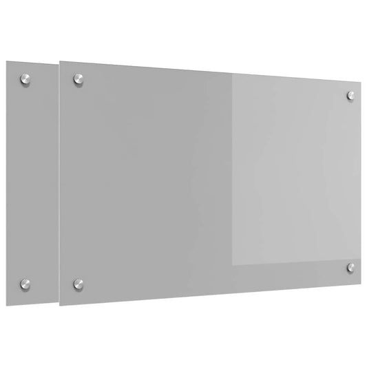 Kitchen Backsplash 2 pcs Light Grey 80 x 50 cm Tempered Glass Kitchen Backsplash 2 pcs Light Grey 80 x 50 cm Tempered Glass