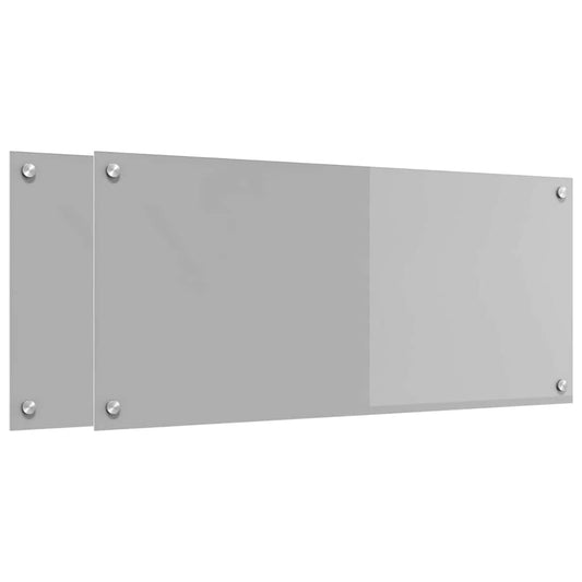 Kitchen Backsplash 2 pcs Light Grey 90 x 40 cm Tempered Glass Kitchen Backsplash 2 pcs Light Grey 90 x 40 cm Tempered Glass