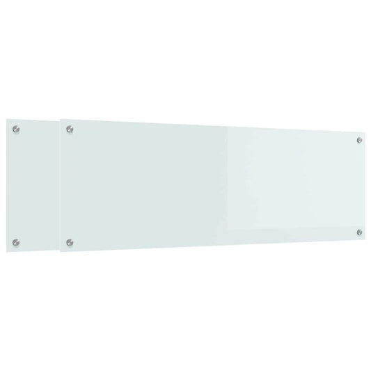Kitchen Backsplash 2 pcs White 120 x 40 cm Tempered Glass Kitchen Backsplash 2 pcs White 120 x 40 cm Tempered Glass