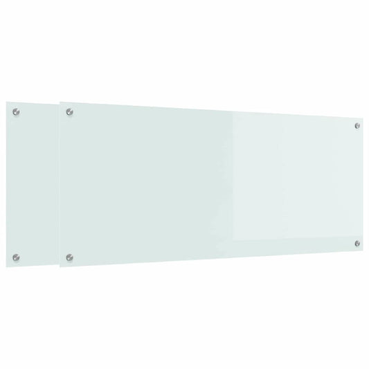 Kitchen Backsplash 2 pcs White 120 x 50 cm Tempered Glass Kitchen Backsplash 2 pcs White 120 x 50 cm Tempered Glass