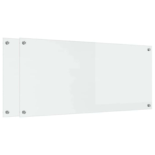 Kitchen Backsplash 2 pcs Transparent 110 x 50 cm Tempered Glass Kitchen Backsplash 2 pcs Transparent 110 x 50 cm Tempered Glass