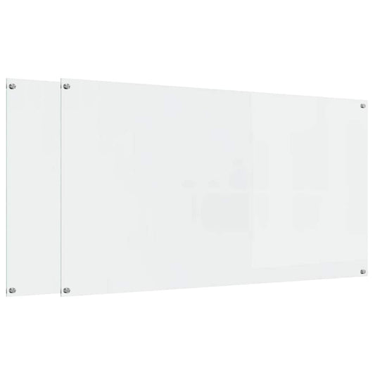 Kitchen Backsplash 2 pcs Transparent 110 x 60 cm Tempered Glass Kitchen Backsplash 2 pcs Transparent 110 x 60 cm Tempered Glass