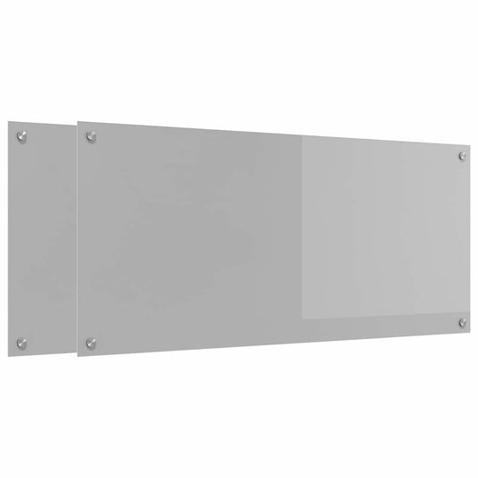 Kitchen Backsplash 2 pcs Light Grey 110 x 50 cm Tempered Glass Kitchen Backsplash 2 pcs Light Grey 110 x 50 cm Tempered Glass