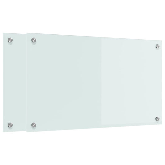 Kitchen Backsplash 2 pcs White 70 x 40 cm Tempered Glass Kitchen Backsplash 2 pcs White 70 x 40 cm Tempered Glass