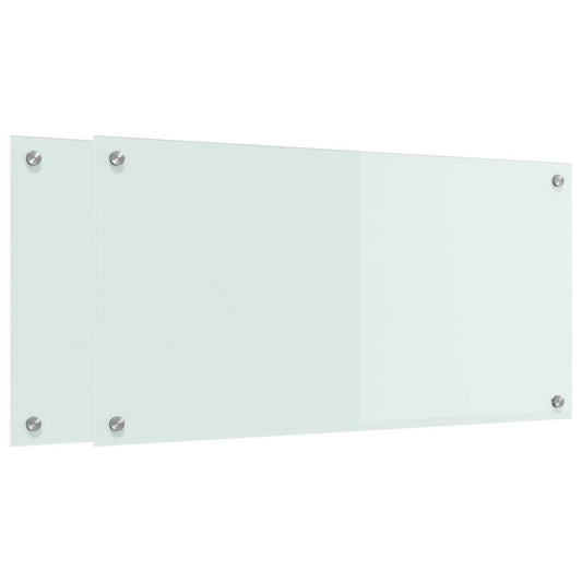 Kitchen Backsplash 2 pcs White 80 x 40 cm Tempered Glass Kitchen Backsplash 2 pcs White 80 x 40 cm Tempered Glass