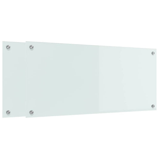 Kitchen Backsplash 2 pcs White 90 x 40 cm Tempered Glass Kitchen Backsplash 2 pcs White 90 x 40 cm Tempered Glass
