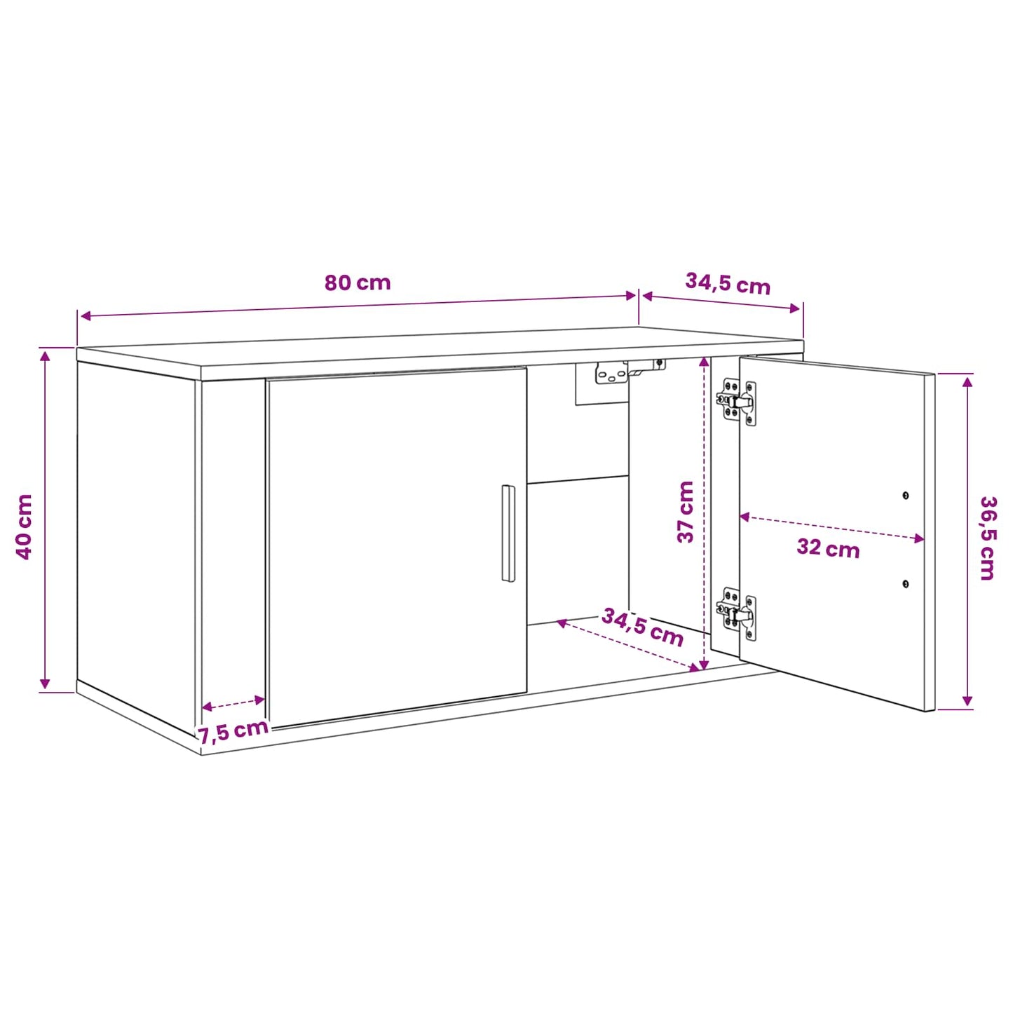 Wall-mounted TV Cabinet Set 3 pcs Old Wood 80 x 34.5 x 40 cm